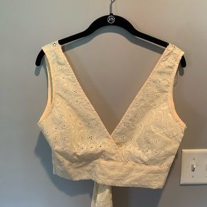 PACSUN Light Yellow Tie Top